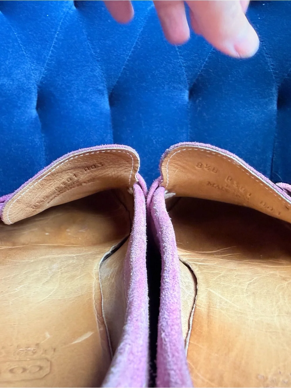 Coach Pink Randy Suede Loafers with Signature Ring Detail